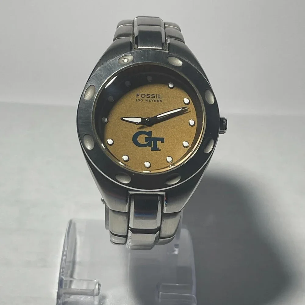 Georgia Tech Yellow Jackets NCAA Stainless-Steel Men's Watch by Fossil NEW